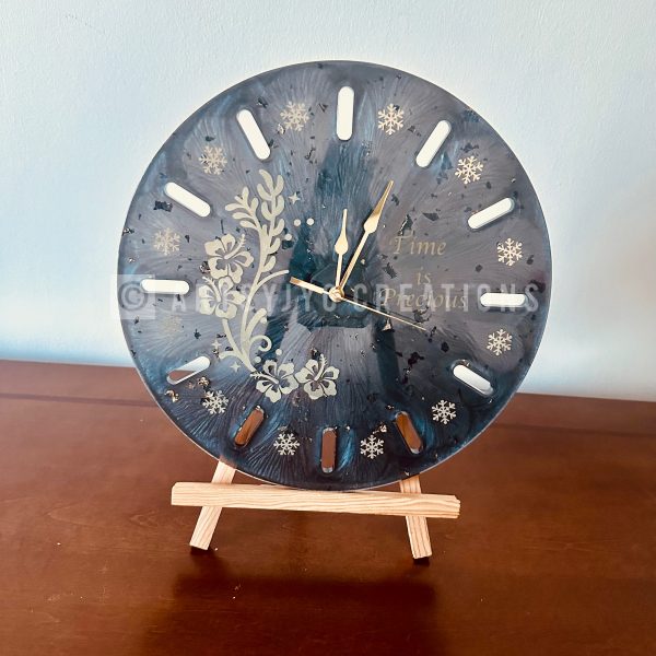Black Resin Clock with Photo/Quotes